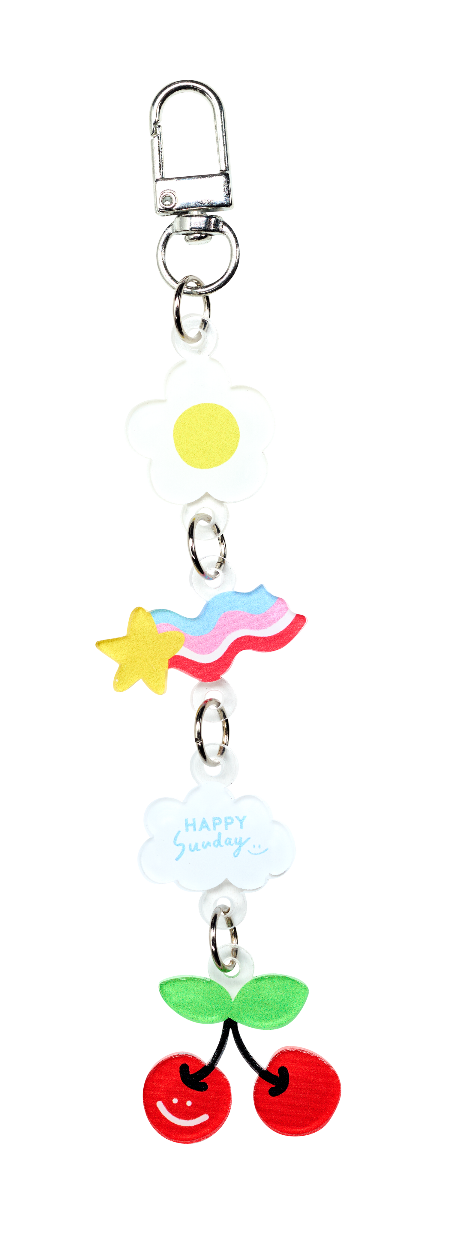 (100 Happy Points) พวงกุญแจ HAPPY CHAIN ลาย HAPPY CHERRY