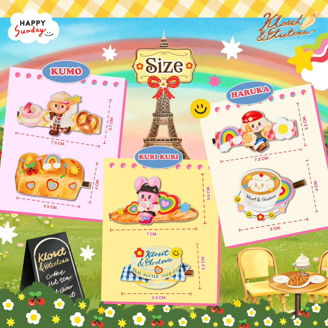HAPPY SUNDAY x KLOSET ETCETERA Happy in Paris Hair Clip Set | เซ็ตกิ๊บติดผม