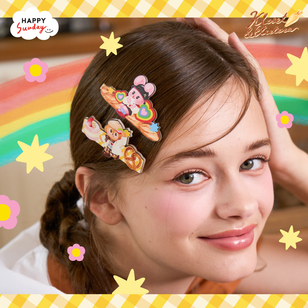HAPPY SUNDAY x KLOSET ETCETERA Happy in Paris Hair Clip Set | เซ็ตกิ๊บติดผม