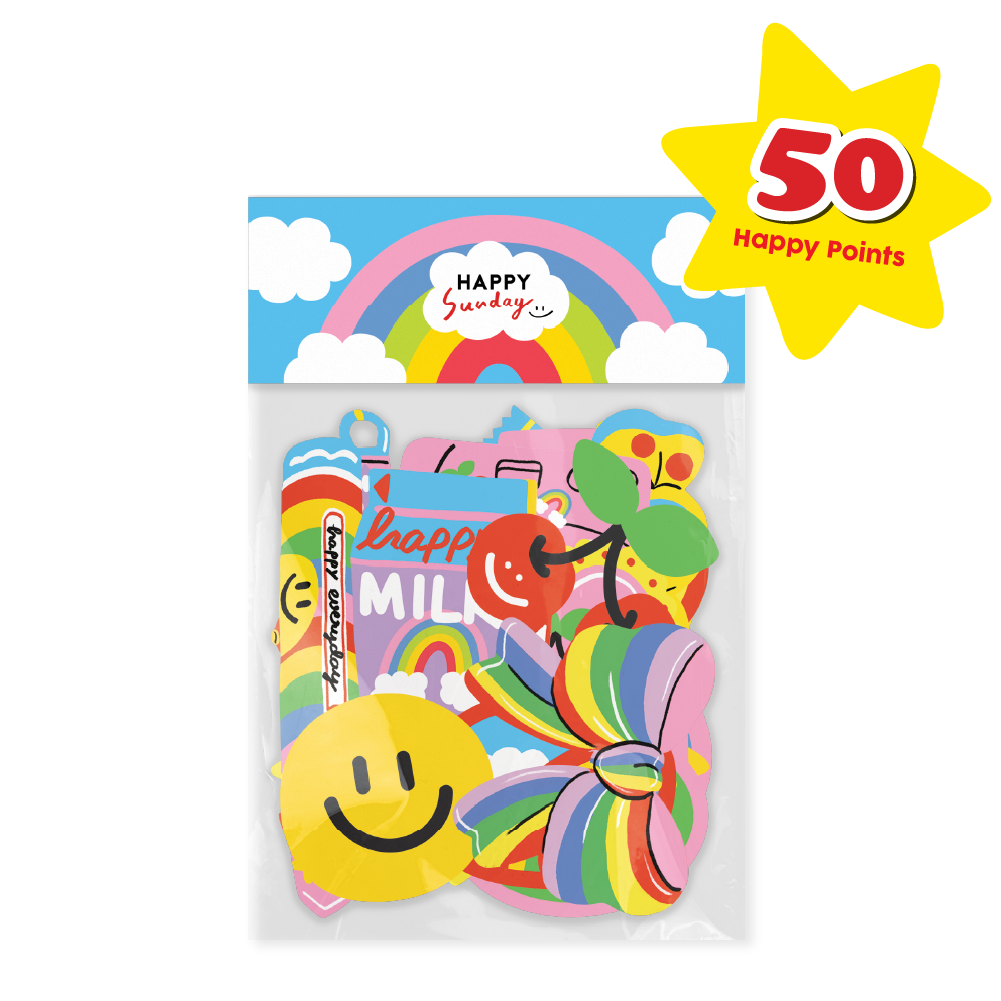 (50 Happy Points) เซ็ตสติ๊กเกอร์ HAPPY DAY STICKER SET