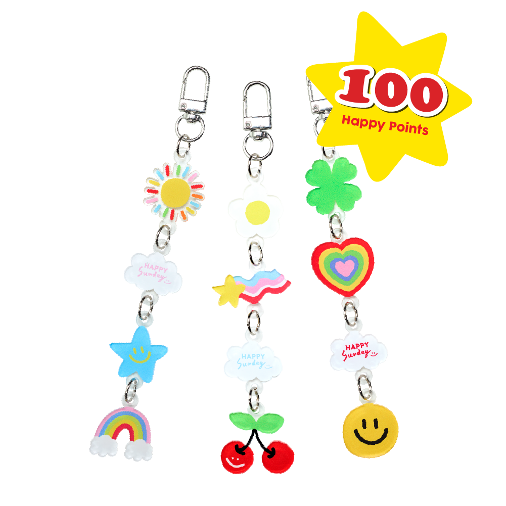 (100 Happy Points) พวงกุญแจ HAPPY CHAIN ลาย HAPPY LUCKY