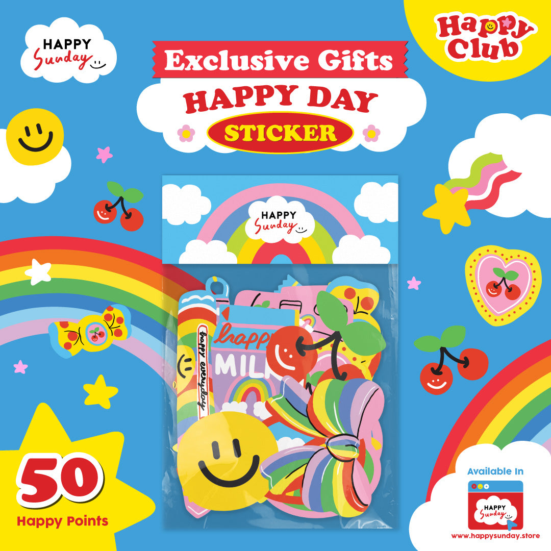 (50 Happy Points) เซ็ตสติ๊กเกอร์ HAPPY DAY STICKER SET