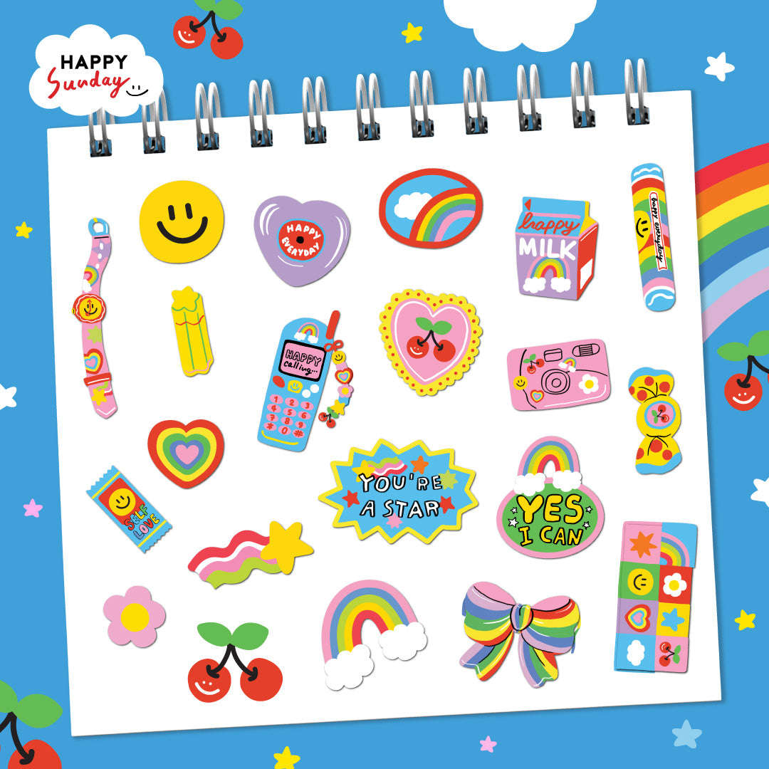 (50 Happy Points) เซ็ตสติ๊กเกอร์ HAPPY DAY STICKER SET