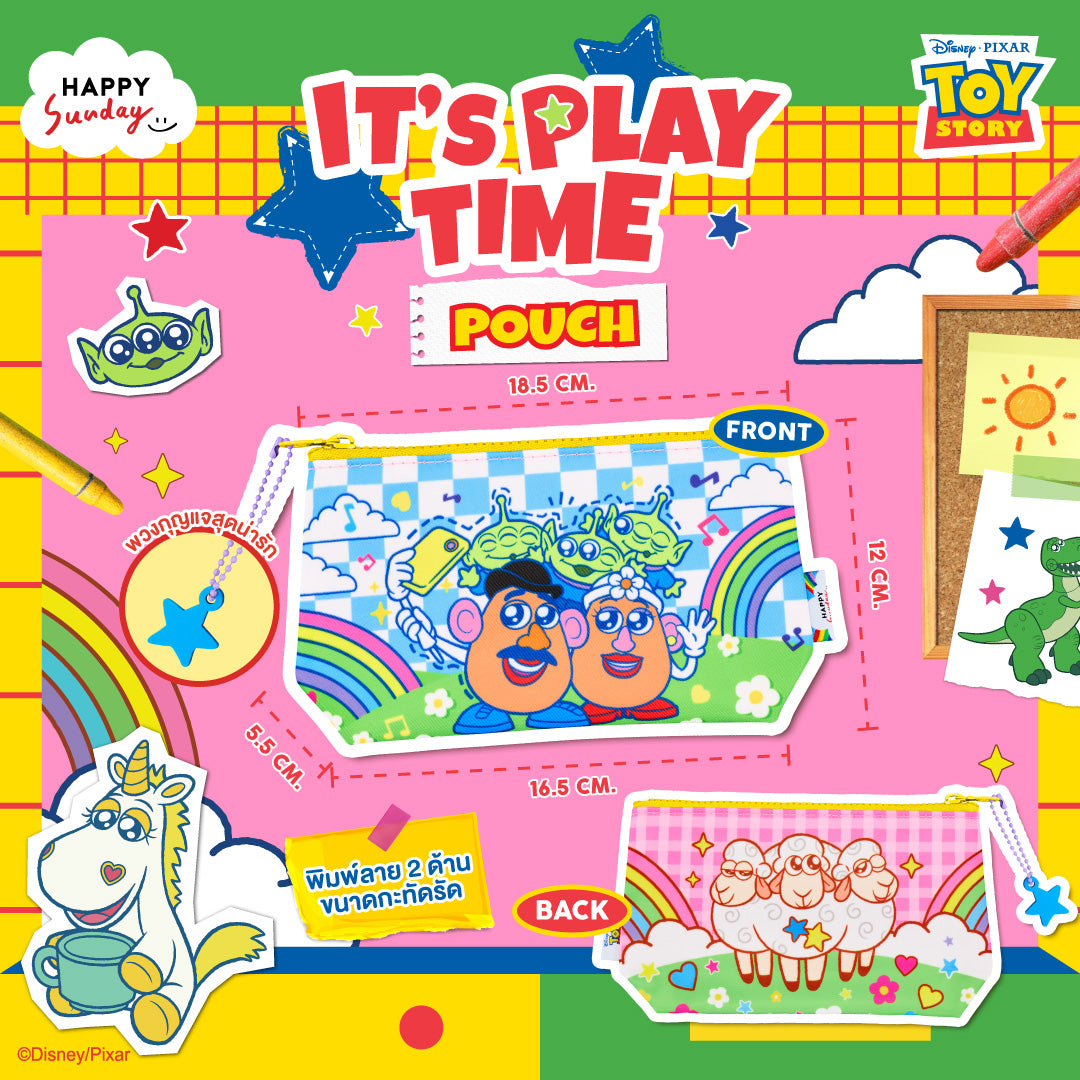 TIME FOR TOYS POUCH | กระเป๋าใบเล็กลายทอยสตอรี่