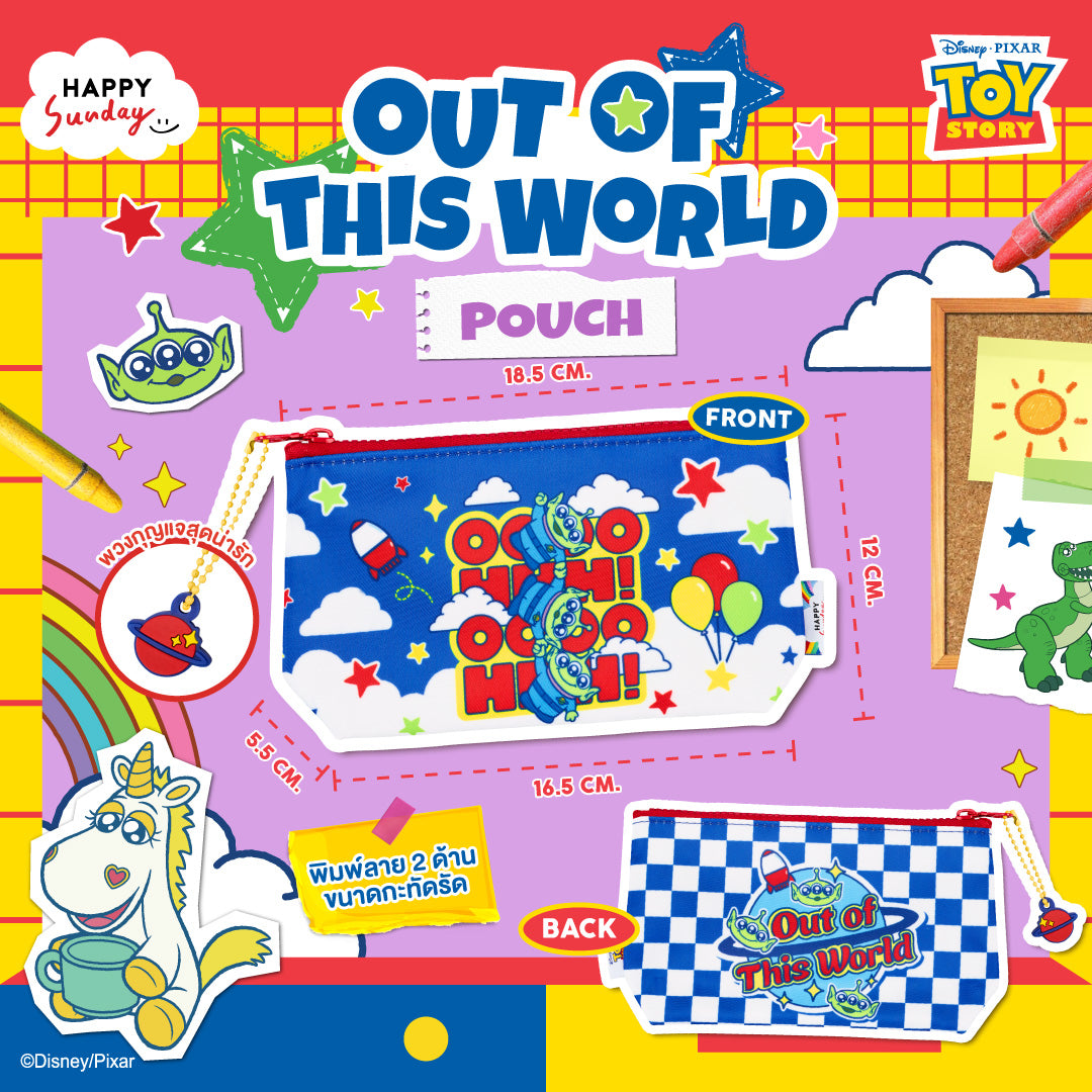 TIME FOR TOYS POUCH | กระเป๋าใบเล็กลายทอยสตอรี่