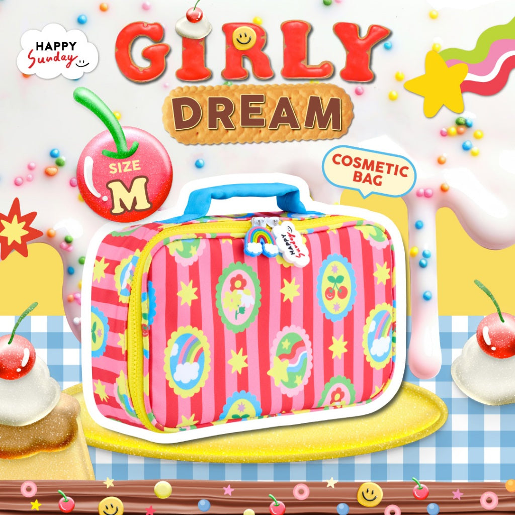 HAPPY SUNDAY COSMETIC BAG | กระเป๋าเครื่องสำอาง 3 ขนาด