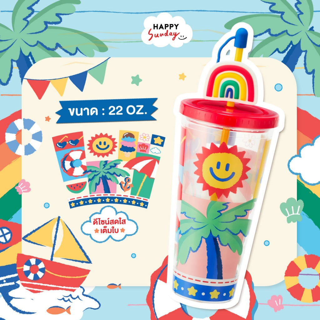 SUMMER OCLOCK TUMBLER   | แก้วทัมเบลอร์ลายซัมเมอร์