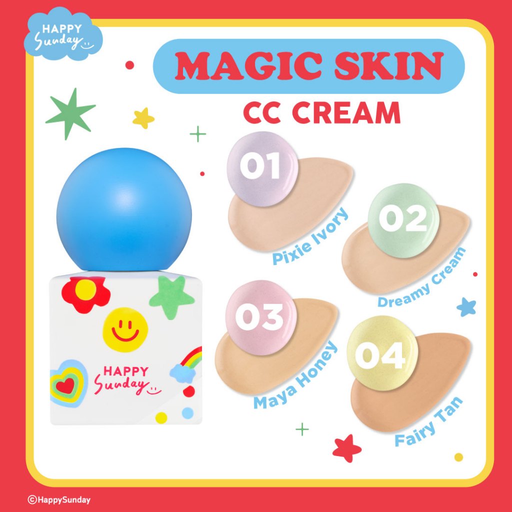 HAPPY SUNDAY MAGIC SKIN CC CREAM | รองพื้นเปลี่ยนสี 5 in 1