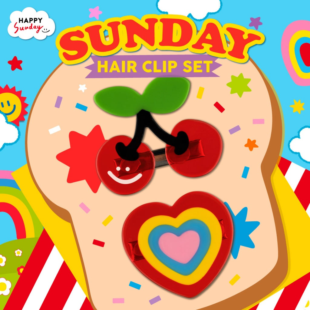 COLORFUL SUNDAY HAIR CLIP SET | เซ็ตกิ๊บติดผมคัลเลอร์ฟูลซันเดย์