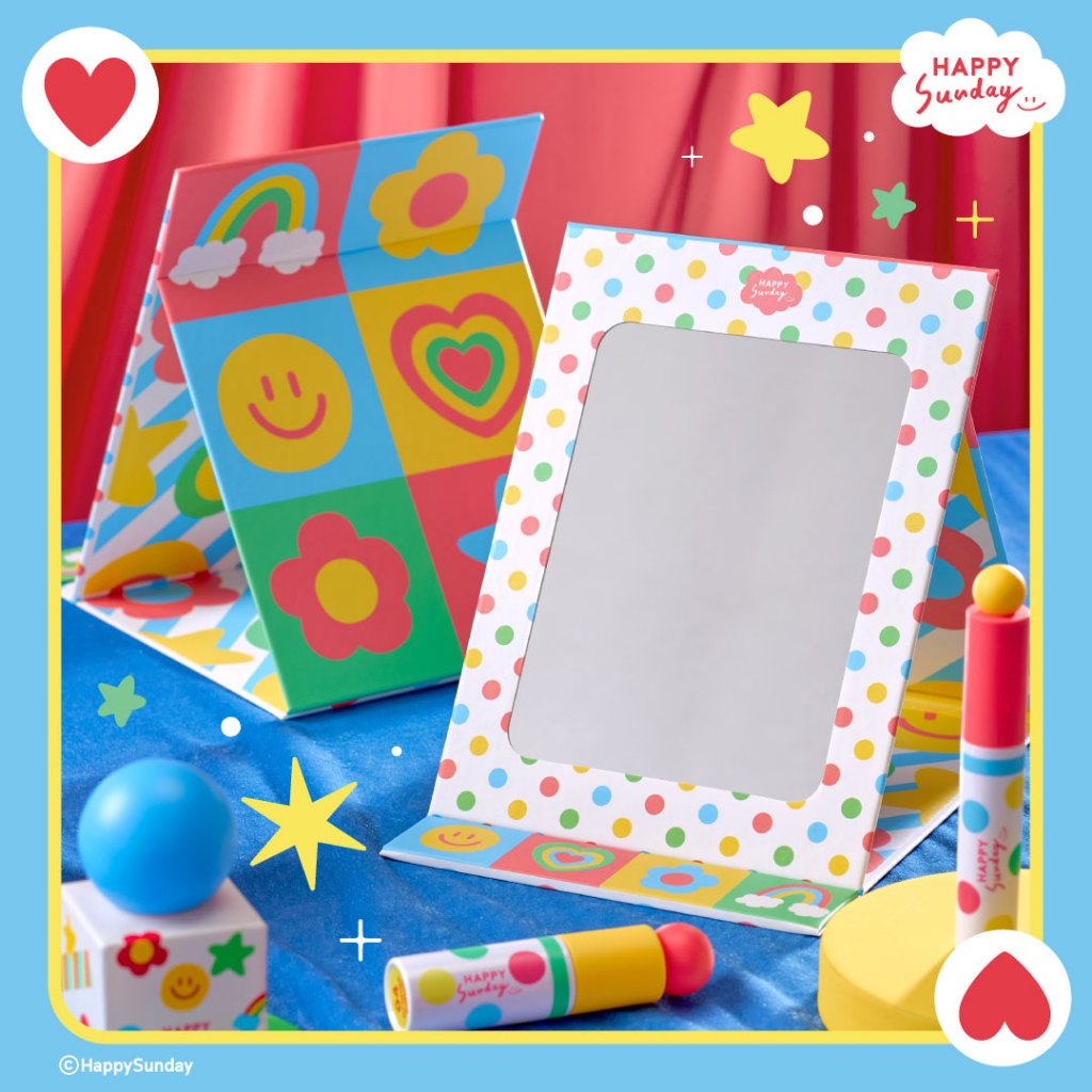 HAPPY SUNDAY MAGIC BLING BLING MIRROR | กระจกตั้งโต๊ะพับได้