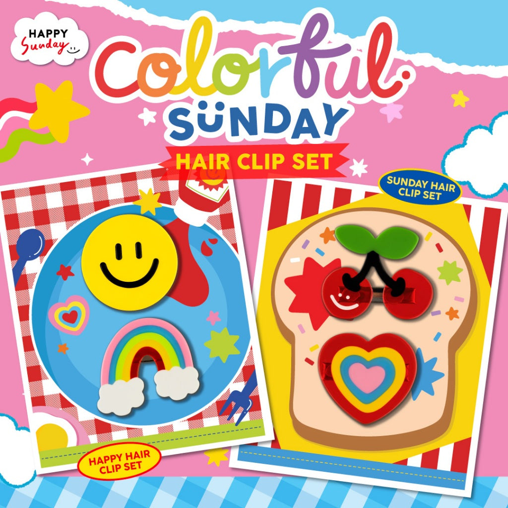 COLORFUL SUNDAY HAIR CLIP SET | เซ็ตกิ๊บติดผมคัลเลอร์ฟูลซันเดย์
