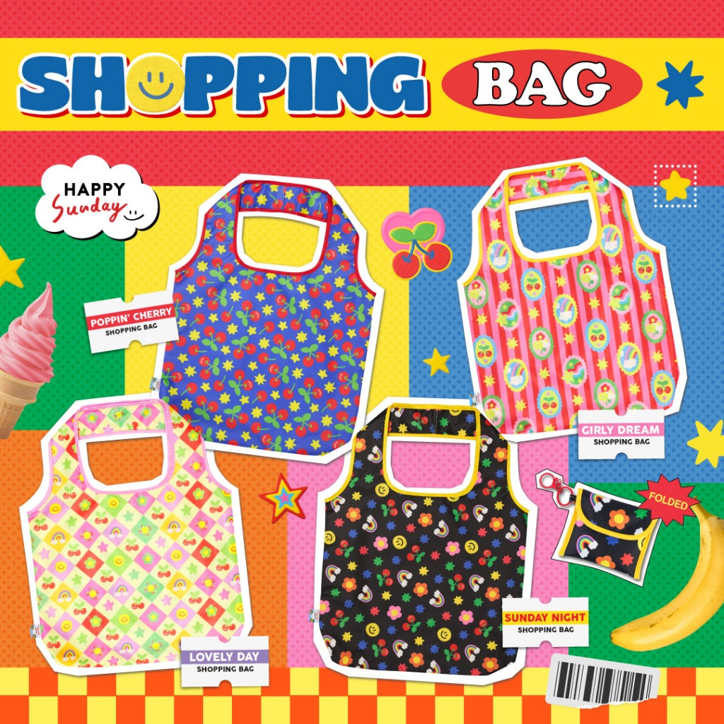 HAPPY GRABBY SHOPPING BAG | กระเป๋าช้อปปิ้งพับได้