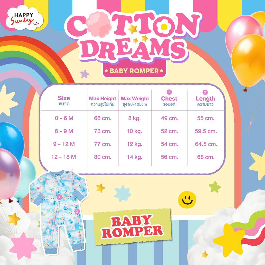 [BABY ROMPER 0-18 M] COTTON DREAMS HAPPY CLOUD