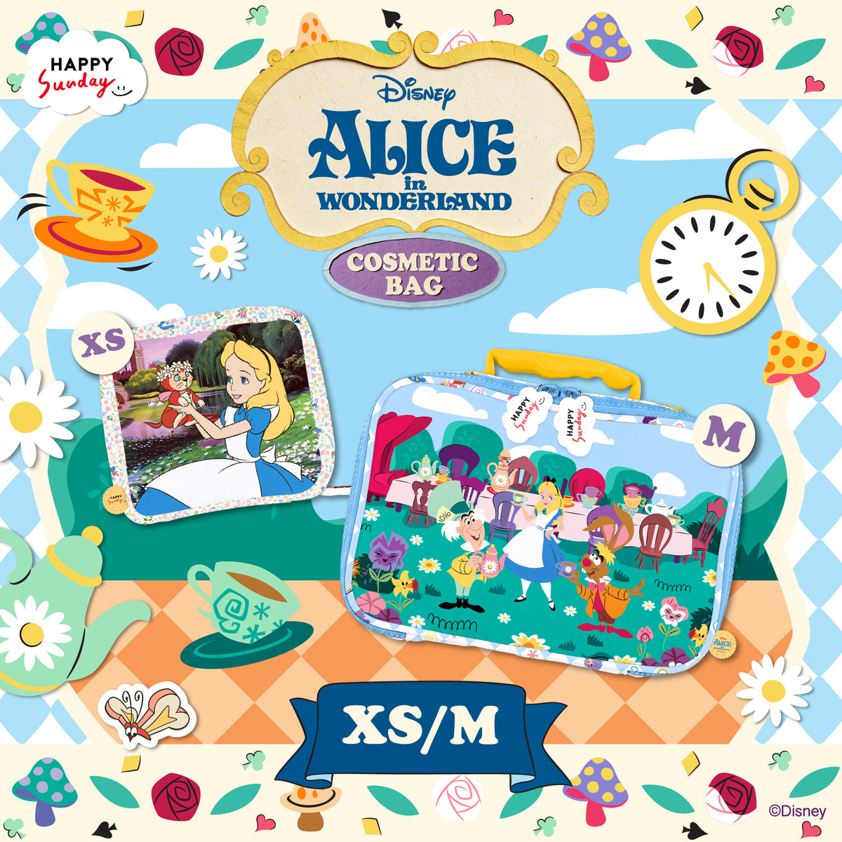 [ กรุณากดแยกออเดอร์จากสินค้าพรีออเดอร์ ] ALICE IN WONDERLAND COSMETIC BAG
