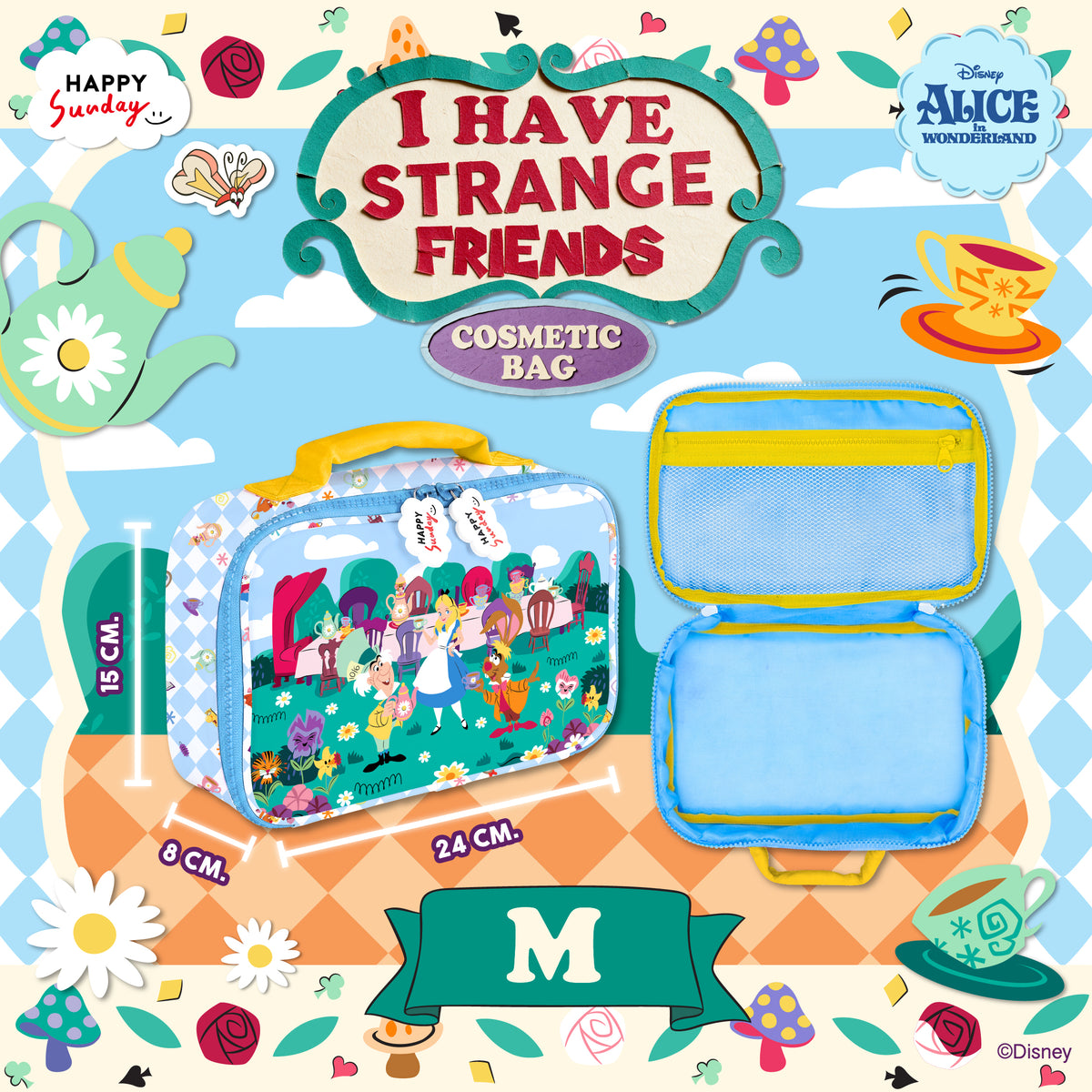 [ กรุณากดแยกออเดอร์จากสินค้าพรีออเดอร์ ] ALICE IN WONDERLAND COSMETIC BAG