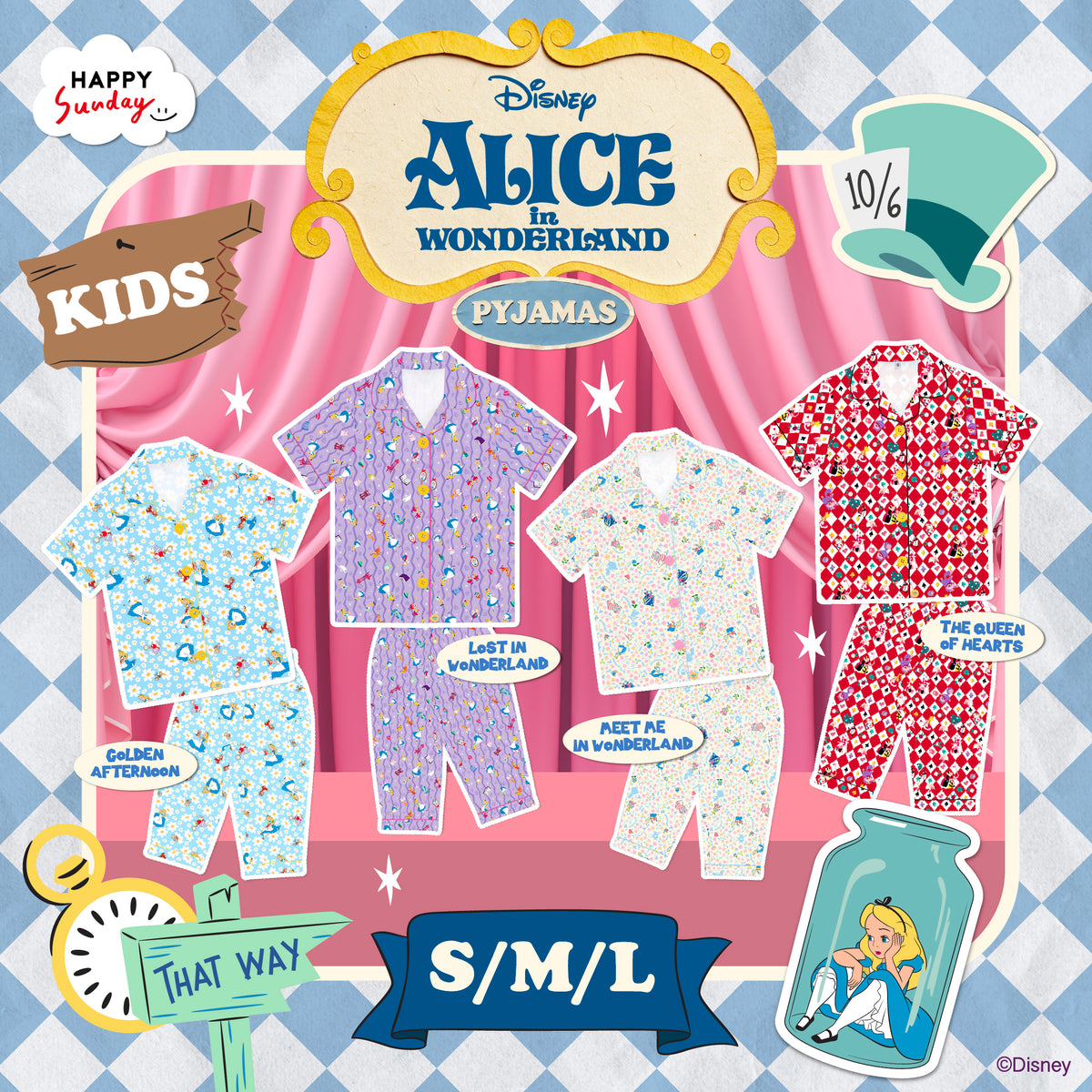 [KIDS] [ กรุณากดแยกออเดอร์จากสินค้าพรีออเดอร์ ] ALICE IN WONDERLAND PYJAMAS