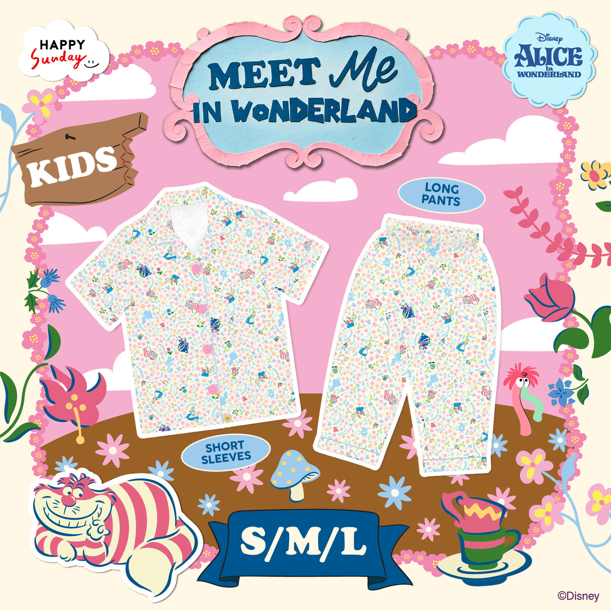 [PRE-ORDER ทยอยจัดส่ง 11/11/2026 เป็นต้นไป กรุณากดแยกออเดอร์จากสินค้าพร้อมส่ง] [KIDS] MEET ME IN WONDERLAND PYJAMAS