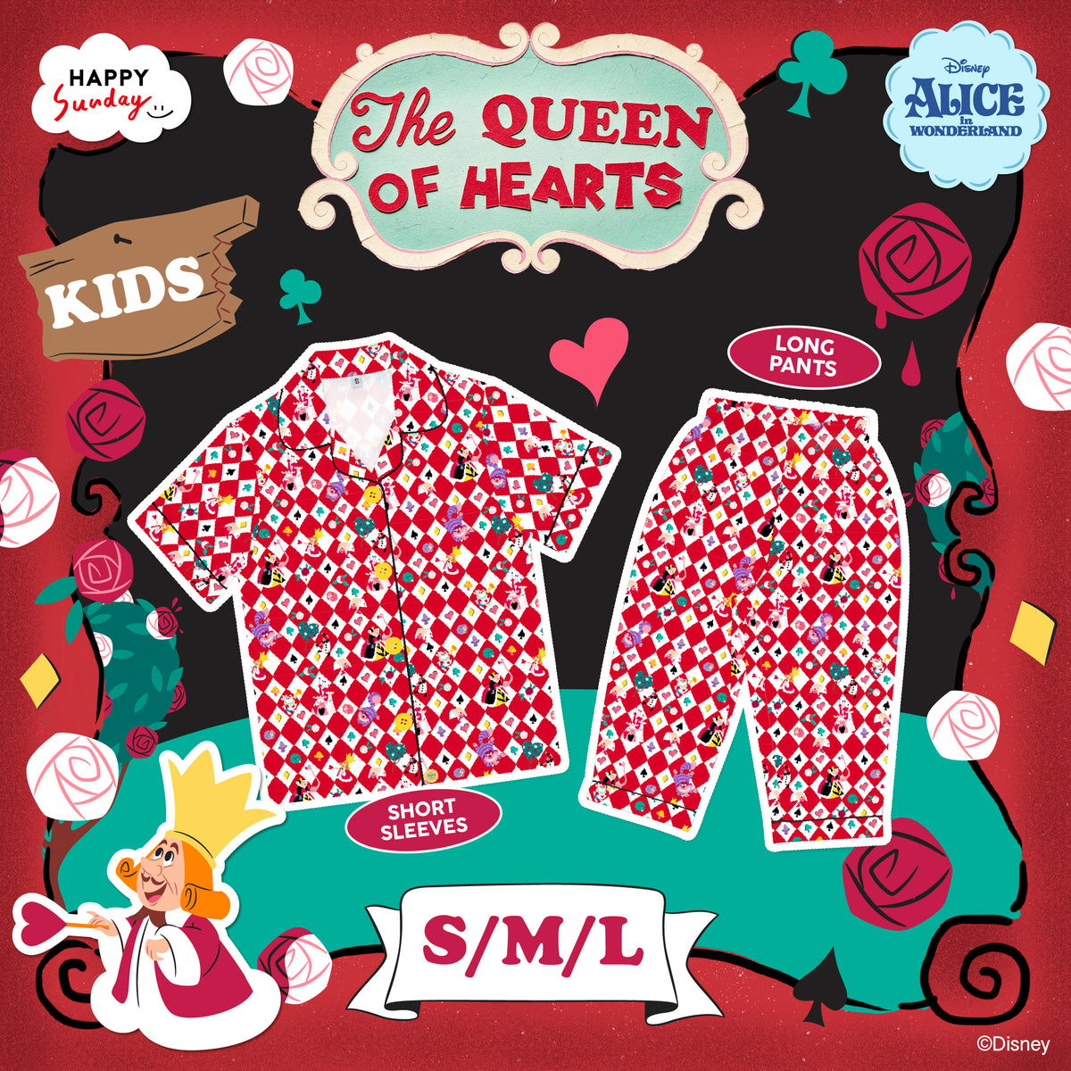 [PRE-ORDER ทยอยจัดส่ง 11/11/2026 เป็นต้นไป กรุณากดแยกออเดอร์จากสินค้าพร้อมส่ง] [KIDS] THE QUEEN OF HEARTS PYJAMAS