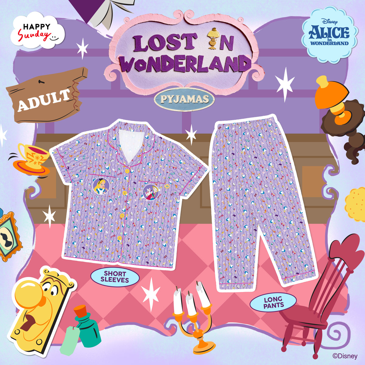 [ กรุณากดแยกออเดอร์จากสินค้าพรีออเดอร์ ] LOST IN WONDERLAND PYJAMAS