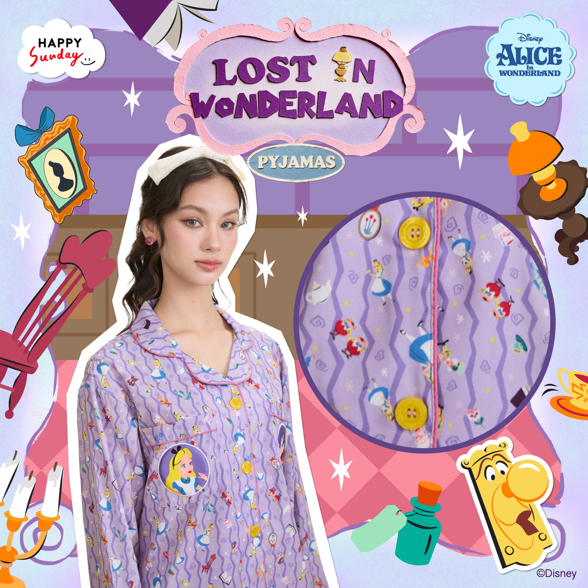 [ กรุณากดแยกออเดอร์จากสินค้าพรีออเดอร์ ] LOST IN WONDERLAND PYJAMAS