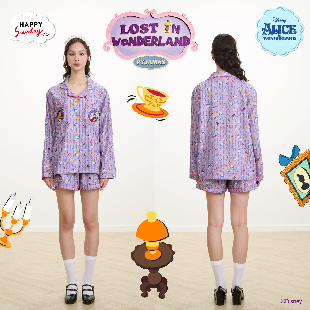 [ กรุณากดแยกออเดอร์จากสินค้าพรีออเดอร์ ] LOST IN WONDERLAND PYJAMAS