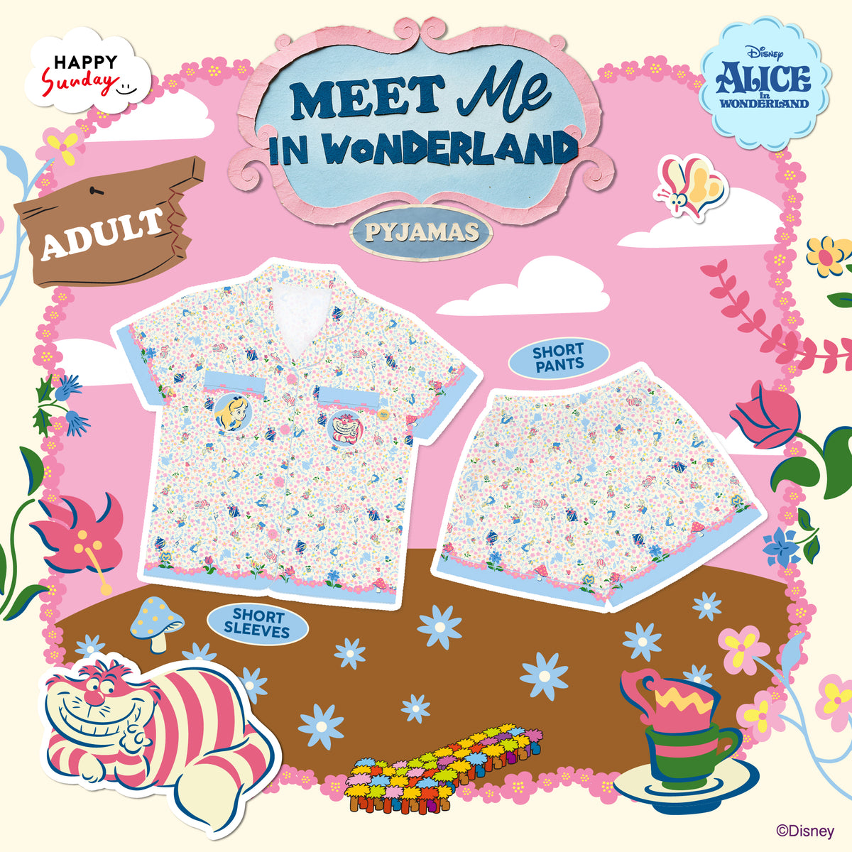 [ กรุณากดแยกออเดอร์จากสินค้าพรีออเดอร์ ] MEET ME IN WONDERLAND PYJAMAS