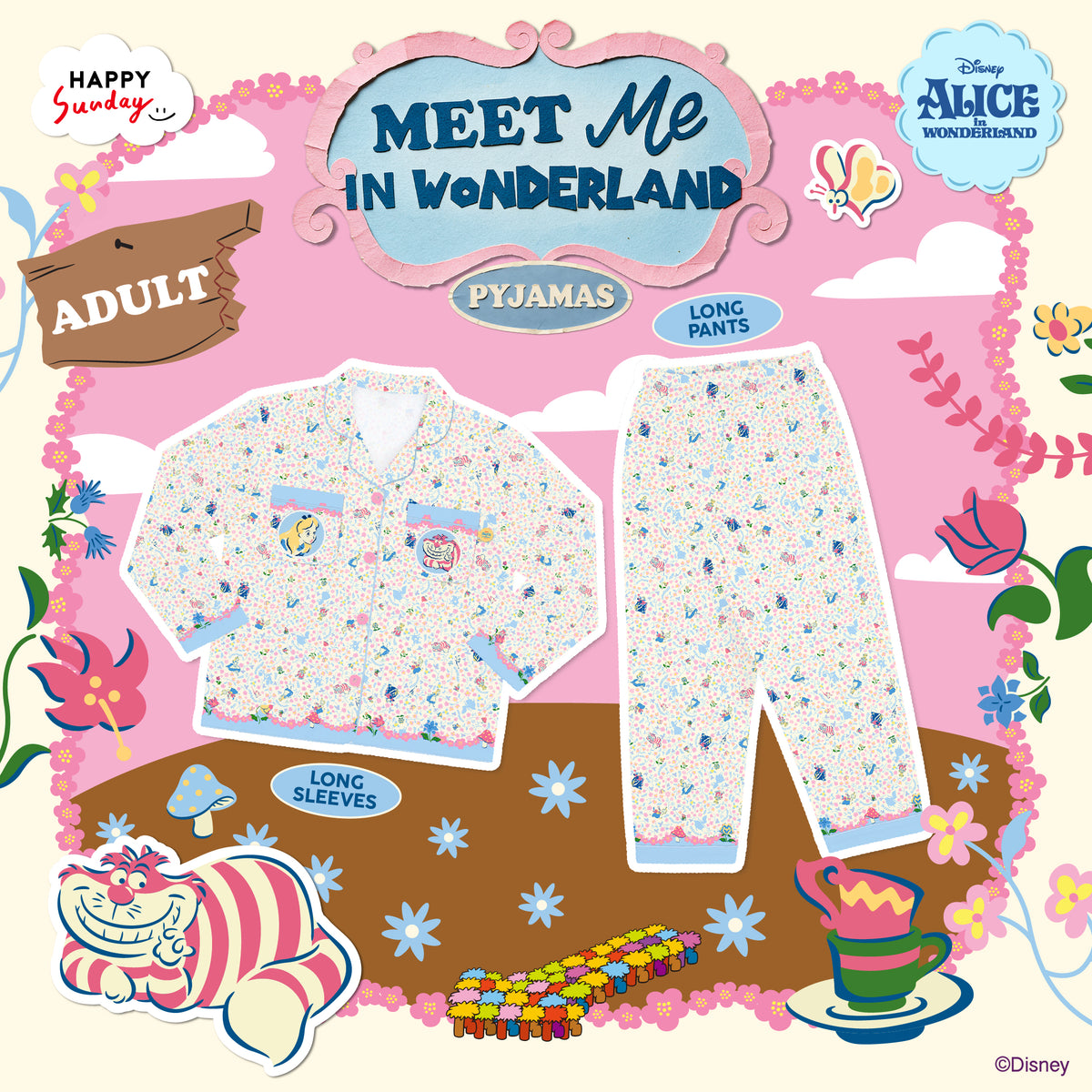 [ กรุณากดแยกออเดอร์จากสินค้าพรีออเดอร์ ] MEET ME IN WONDERLAND PYJAMAS