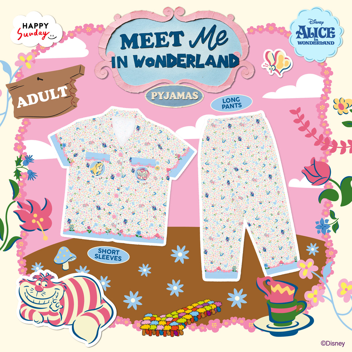 [ กรุณากดแยกออเดอร์จากสินค้าพรีออเดอร์ ] MEET ME IN WONDERLAND PYJAMAS