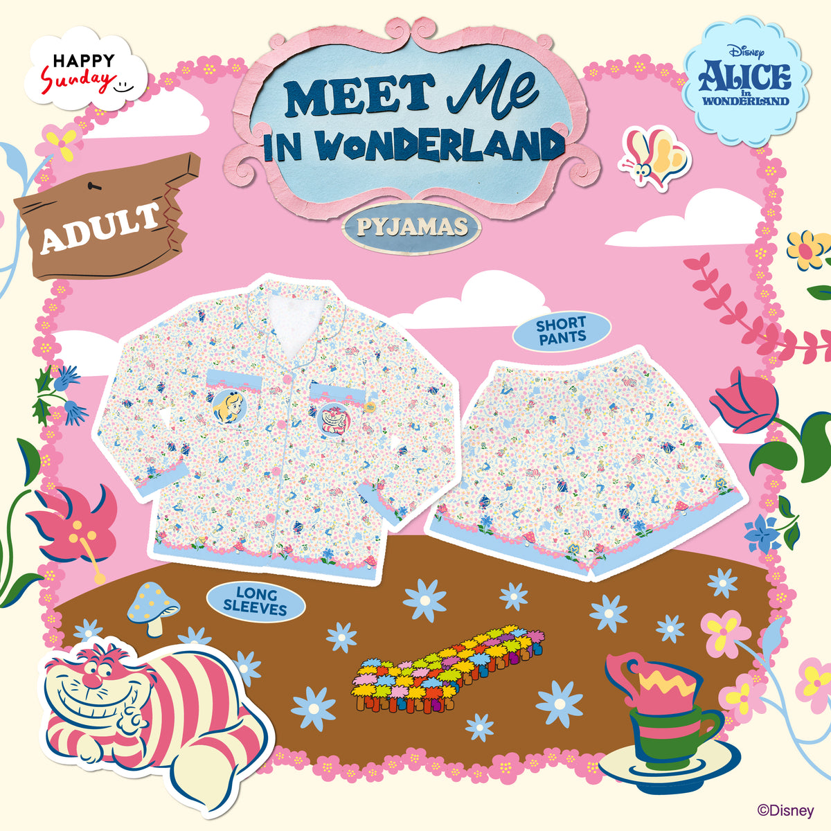[ กรุณากดแยกออเดอร์จากสินค้าพรีออเดอร์ ] MEET ME IN WONDERLAND PYJAMAS