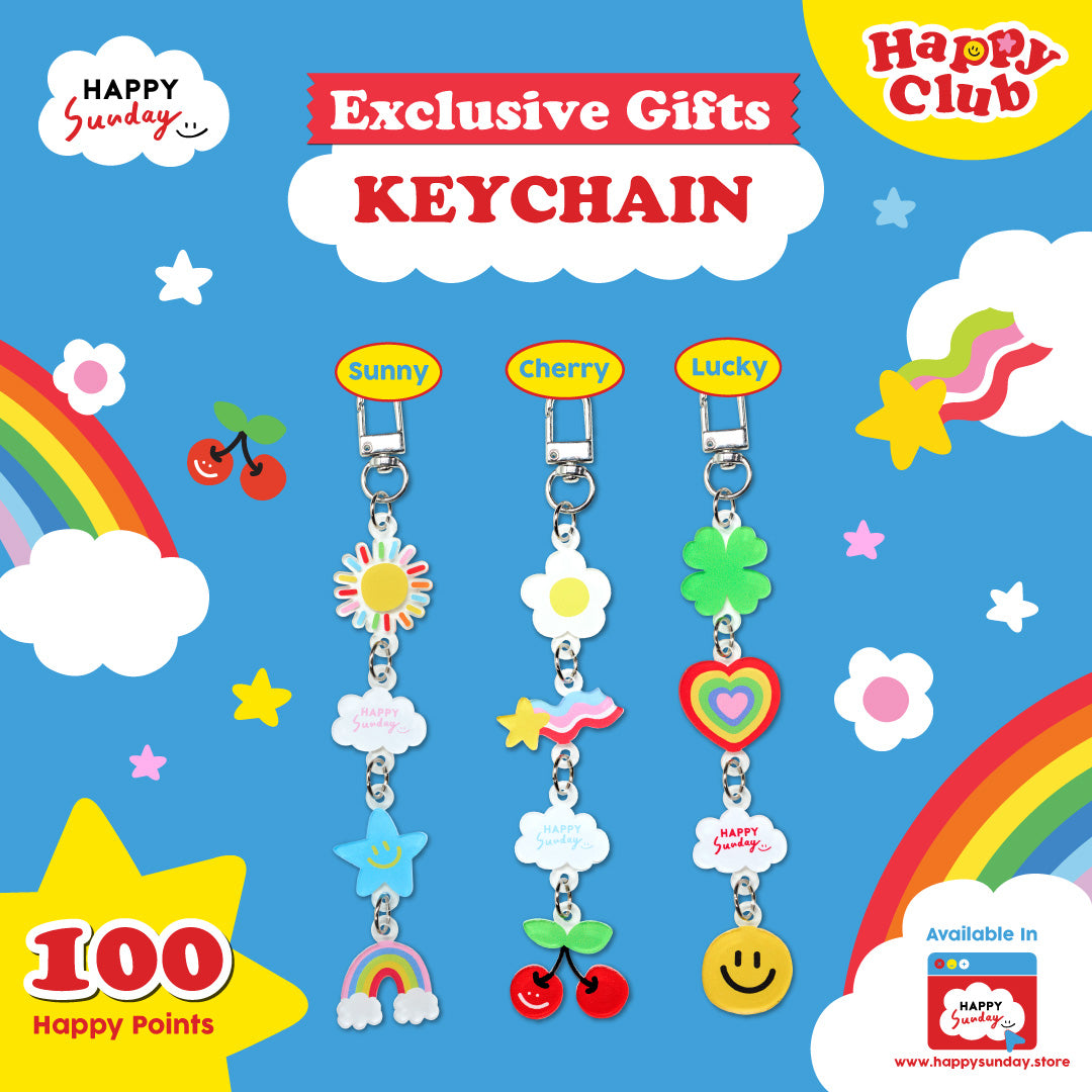 100 Happy Points) พวงกุญแจ HAPPY CHAIN ลาย HAPPY LUCKY