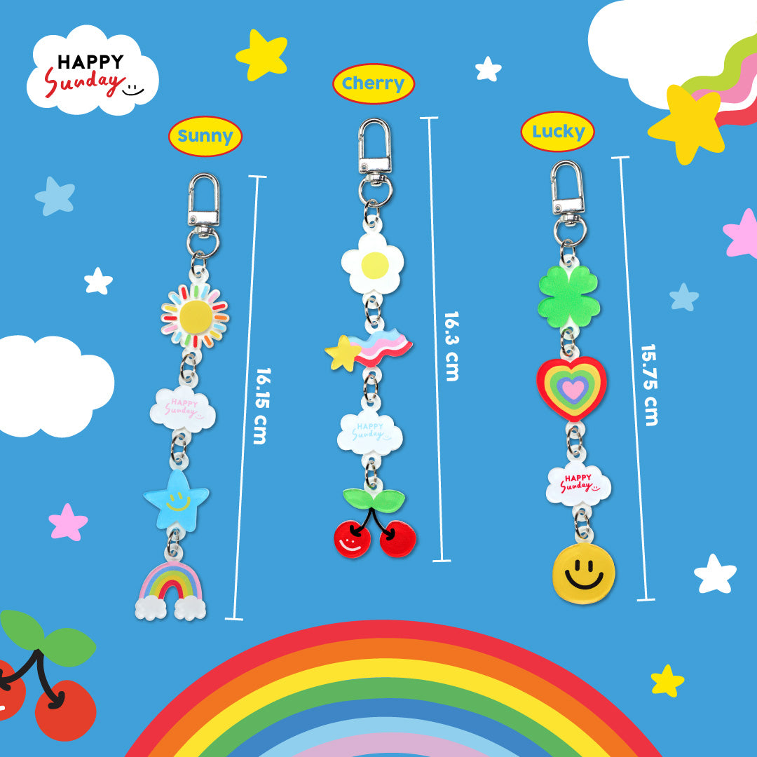 100 Happy Points) พวงกุญแจ HAPPY CHAIN ลาย HAPPY LUCKY