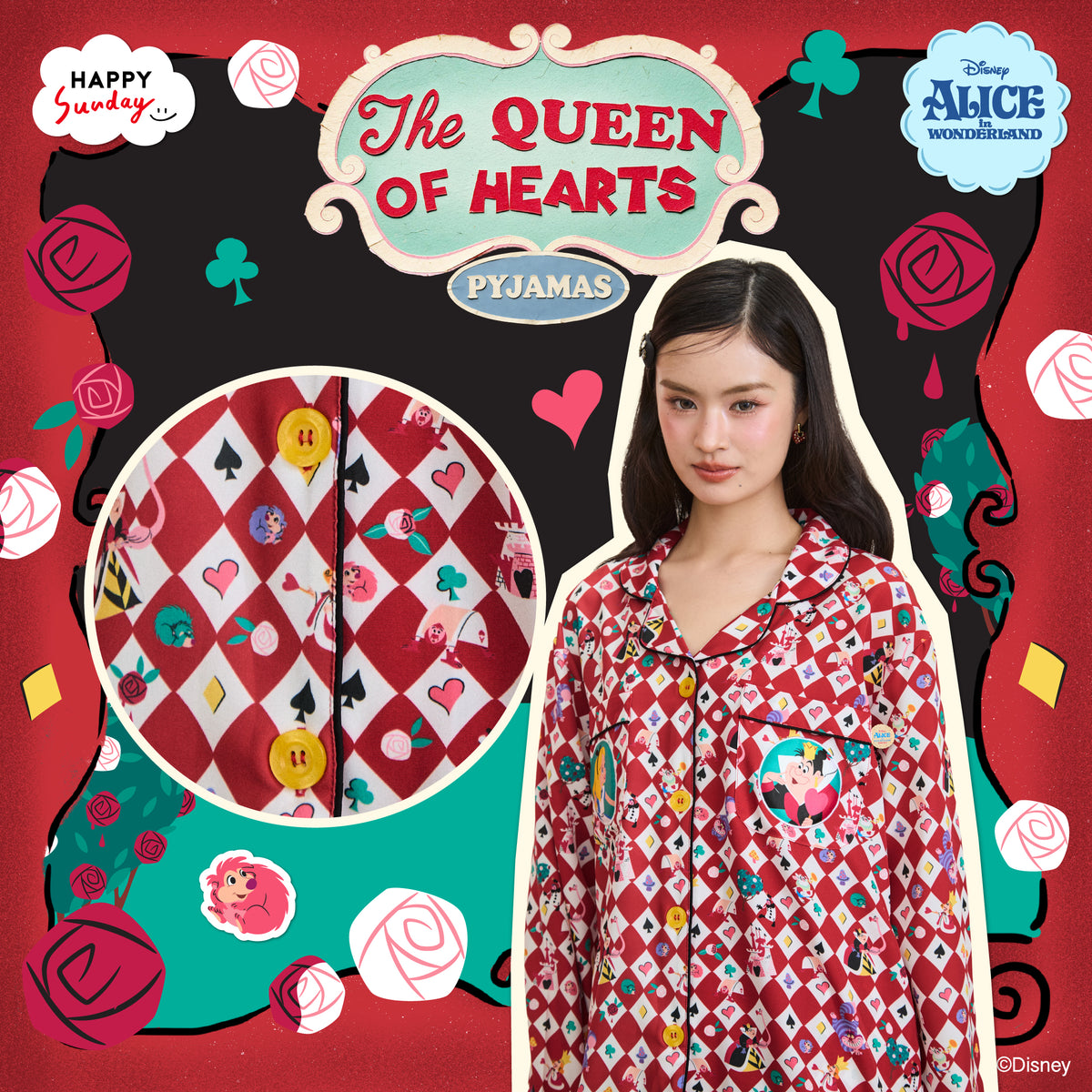 [ กรุณากดแยกออเดอร์จากสินค้าพรีออเดอร์ ] THE QUEEN OF HEARTS PYJAMAS