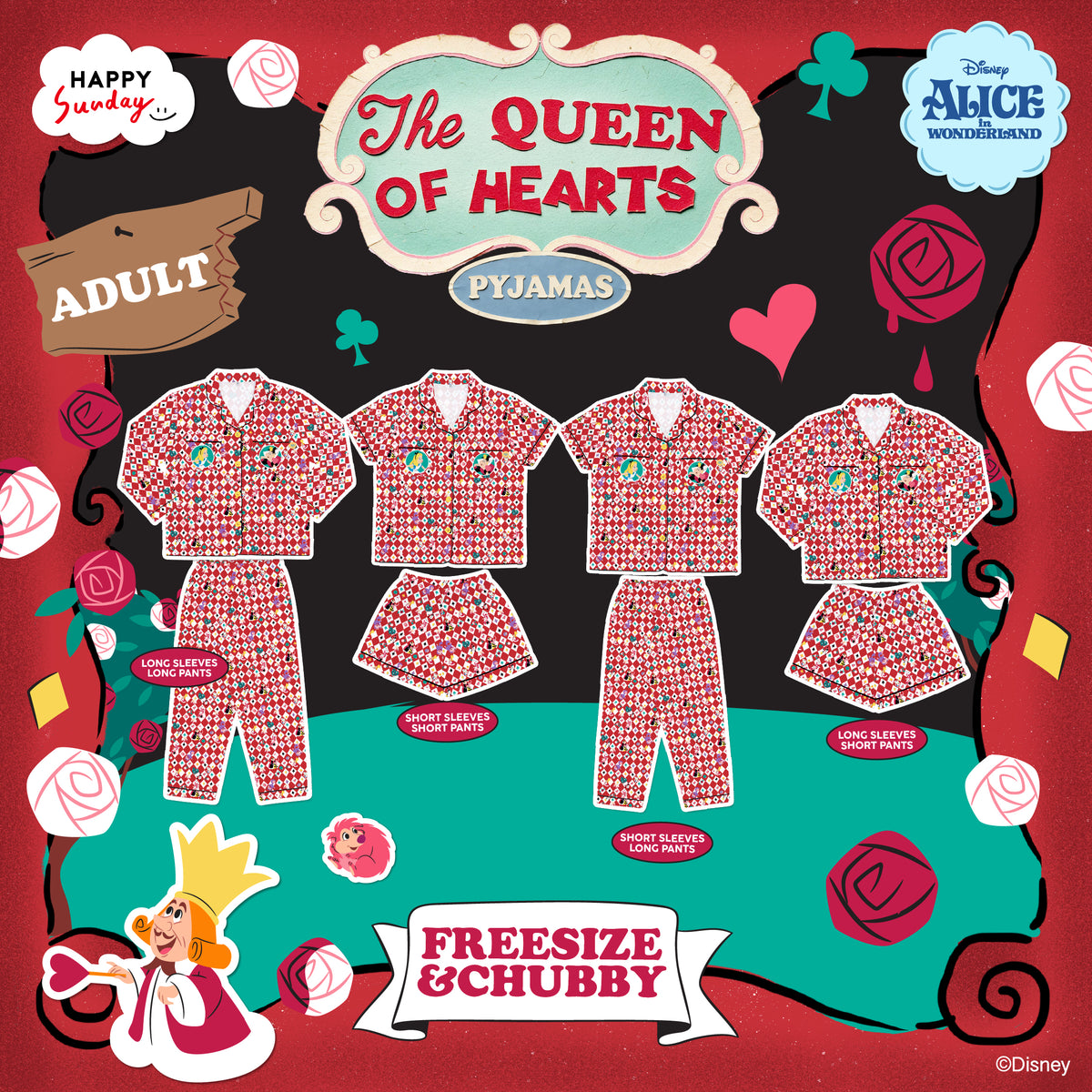 [ กรุณากดแยกออเดอร์จากสินค้าพรีออเดอร์ ] THE QUEEN OF HEARTS PYJAMAS