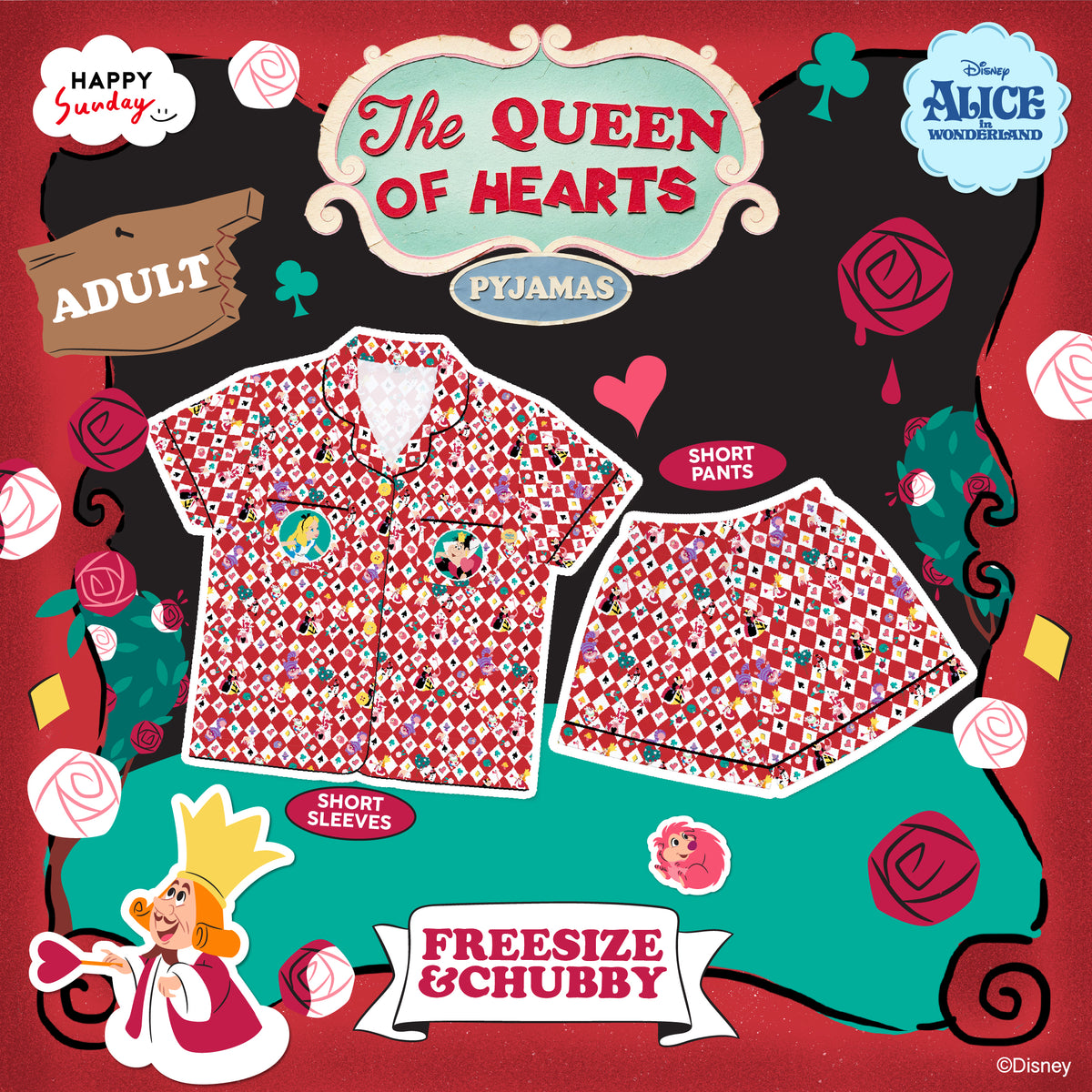 [ กรุณากดแยกออเดอร์จากสินค้าพรีออเดอร์ ] THE QUEEN OF HEARTS PYJAMAS