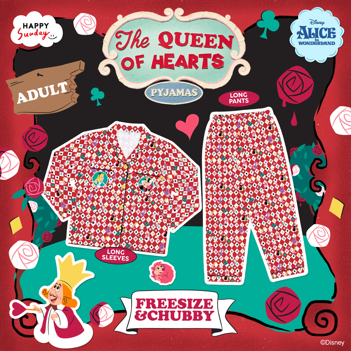 [ กรุณากดแยกออเดอร์จากสินค้าพรีออเดอร์ ] THE QUEEN OF HEARTS PYJAMAS