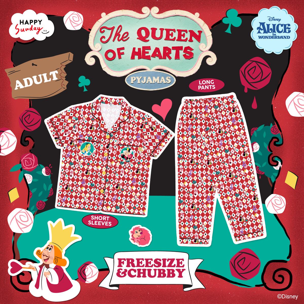 [ กรุณากดแยกออเดอร์จากสินค้าพรีออเดอร์ ] THE QUEEN OF HEARTS PYJAMAS