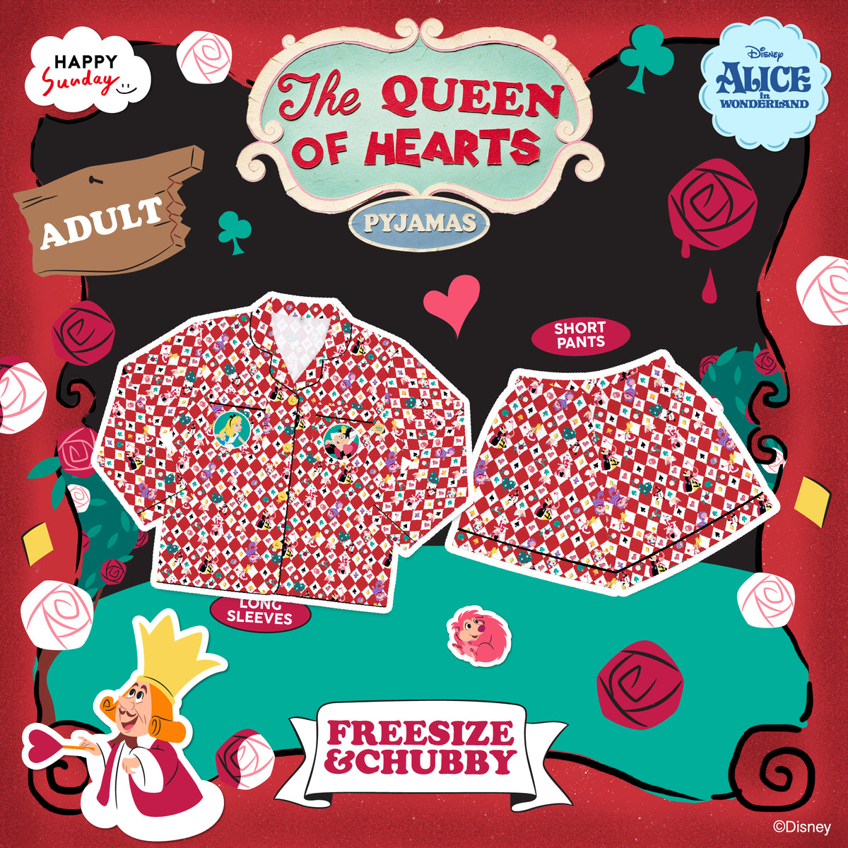 [ กรุณากดแยกออเดอร์จากสินค้าพรีออเดอร์ ] THE QUEEN OF HEARTS PYJAMAS