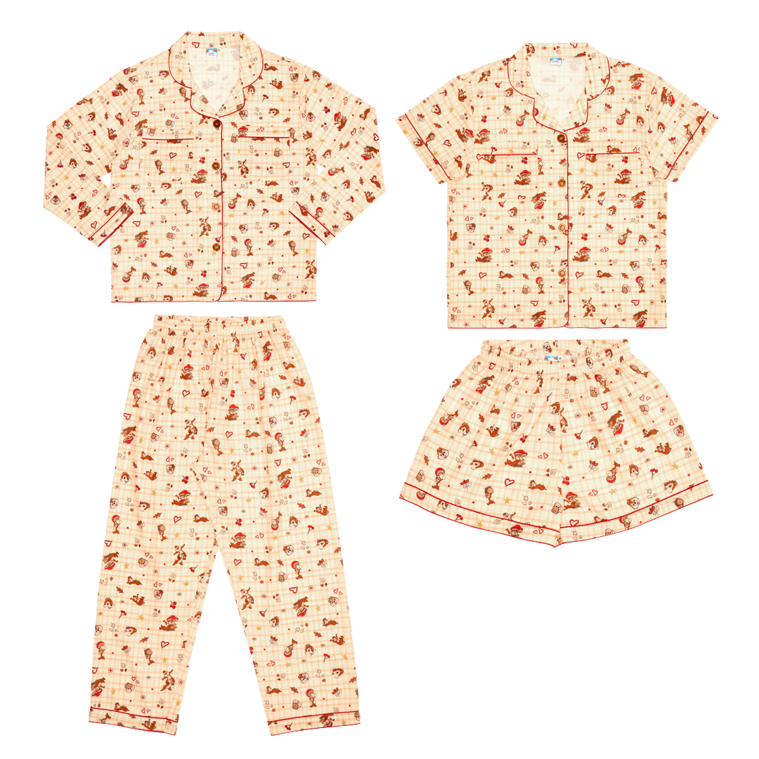 AUTUMN TREASURES PYJAMAS | ชุดนอนลายชิป & เดลส์ – happysundaystore