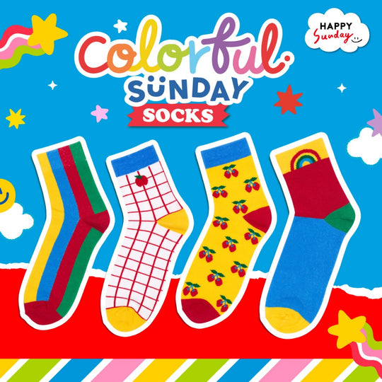 COLORFUL SUNDAY SOCKS | ถุงเท้าคัลเลอร์ฟูลซันเดย์ – happysundaystore